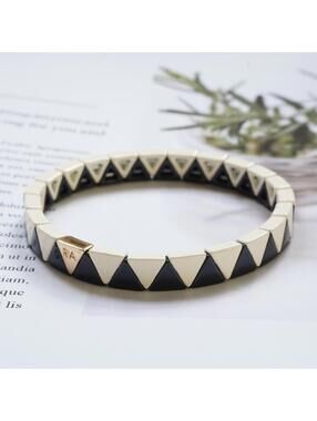 Roxanne Assoulin Zig Zag Bracelet Navy Ivory